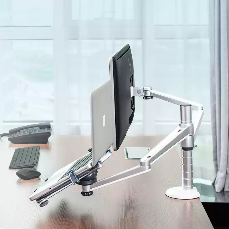 Dual Monitor & Laptop Desk Stand – Aluminum