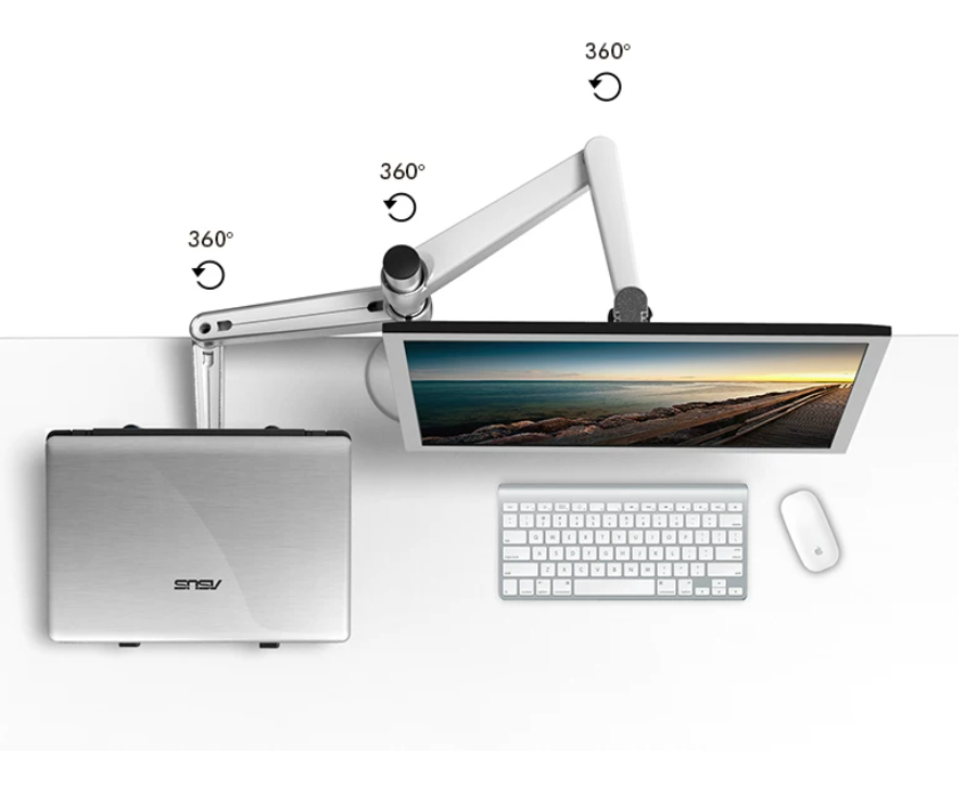 Dual Monitor & Laptop Desk Stand – Aluminum